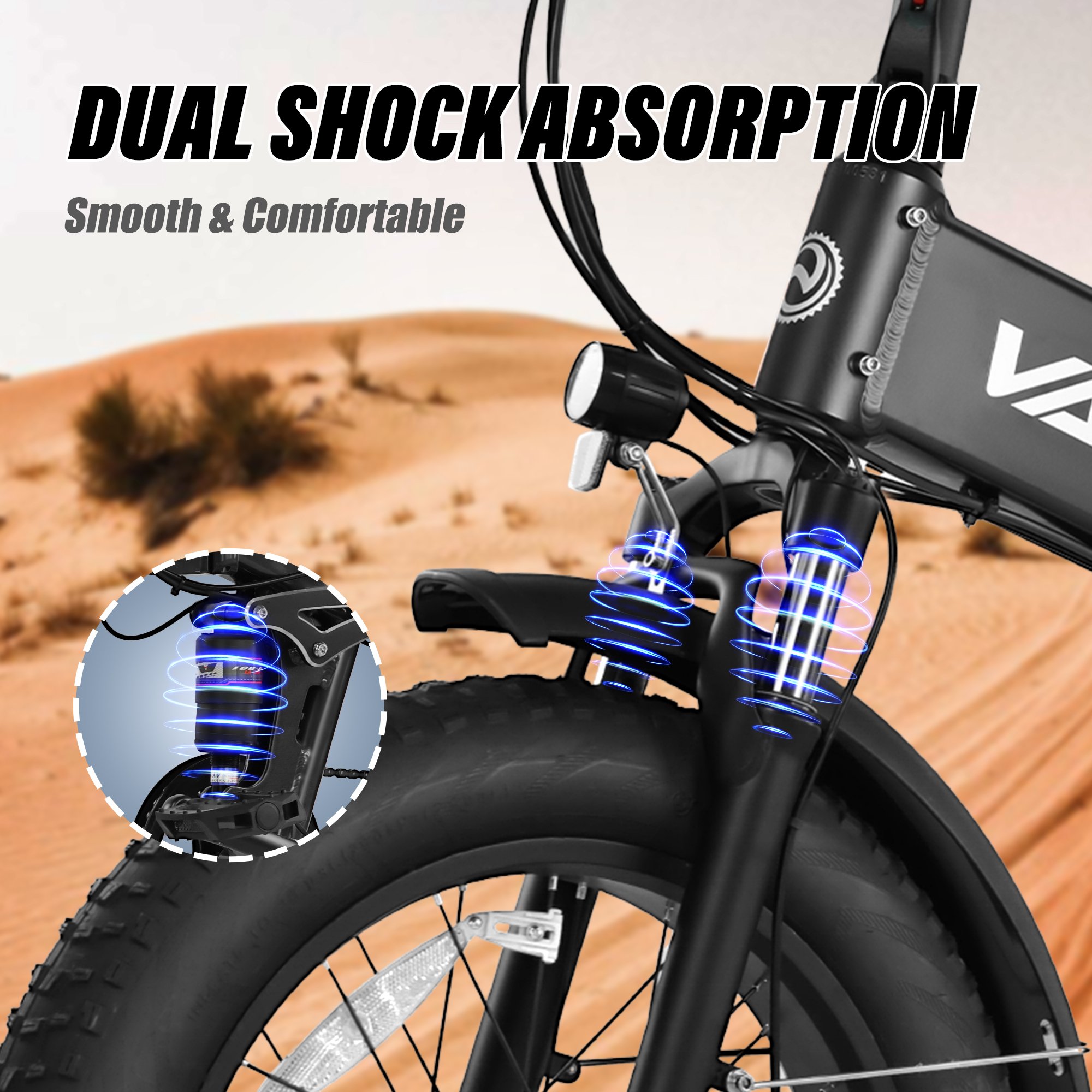VARUN EU Stock Warehouse Drop Shipping Daul Suspension Electric Foldable City Bike 48V 500W 13AH Ebike 20*4" Fat Tire E Bike