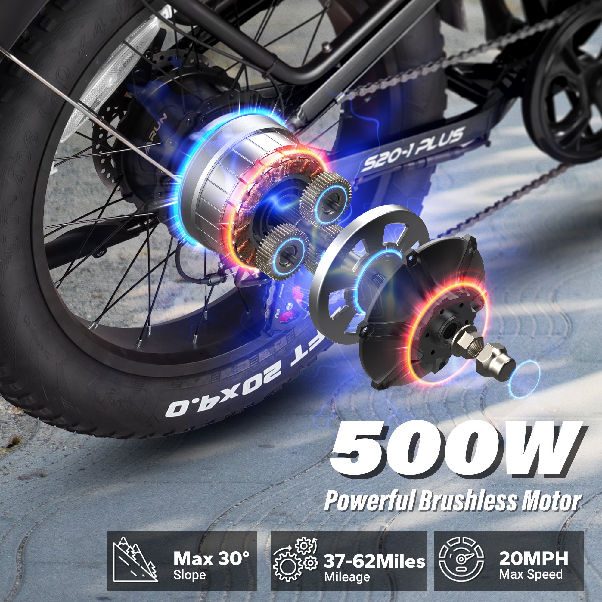 VARUN EU Stock Warehouse Drop Shipping Daul Suspension Electric Foldable City Bike 48V 500W 13AH Ebike 20*4" Fat Tire E Bike
