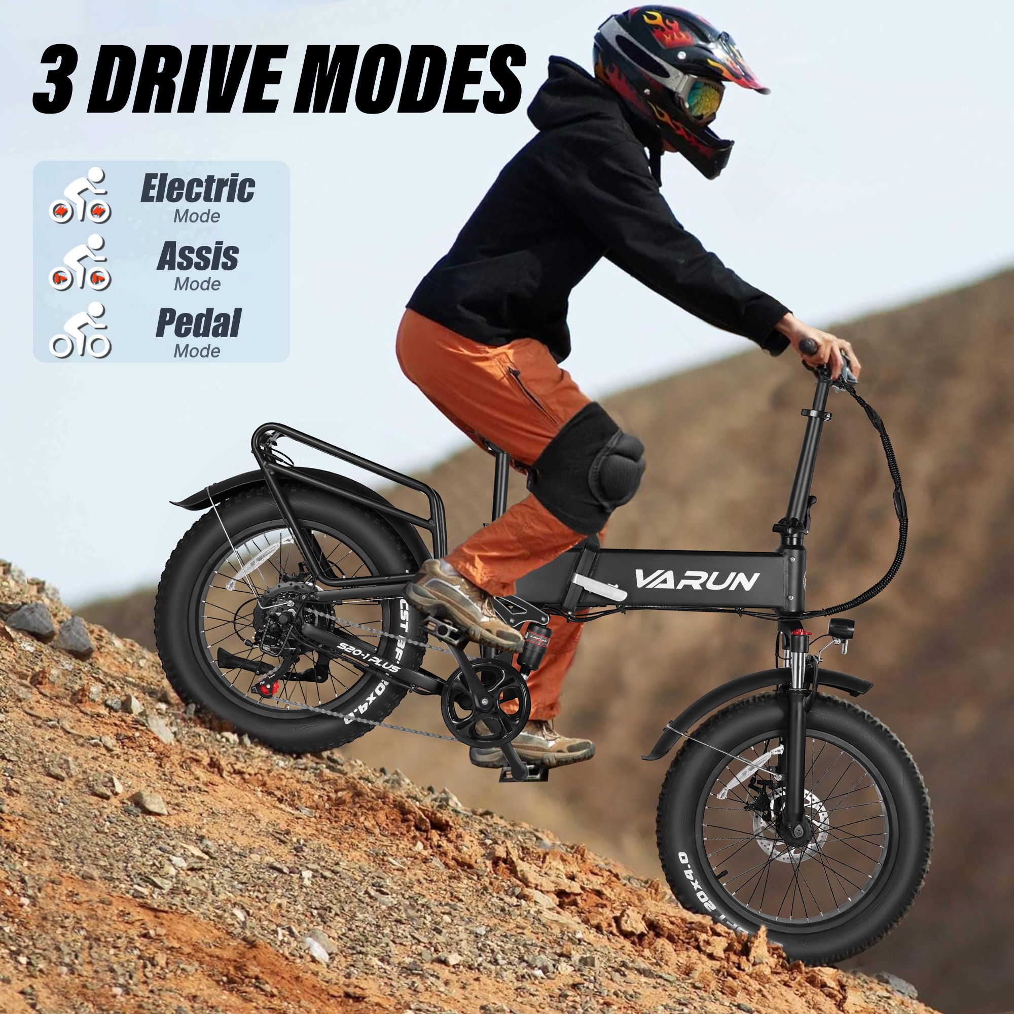 VARUN EU Stock Warehouse Drop Shipping Daul Suspension Electric Foldable City Bike 48V 500W 13AH Ebike 20*4" Fat Tire E Bike