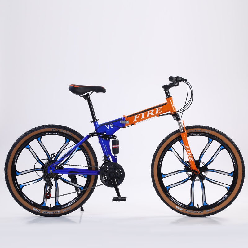 Wholesale 24/26 Inch Foldable Mountain Bike Variable Speed with Shock Absorption for Students and Adults Alloy Rim Material
