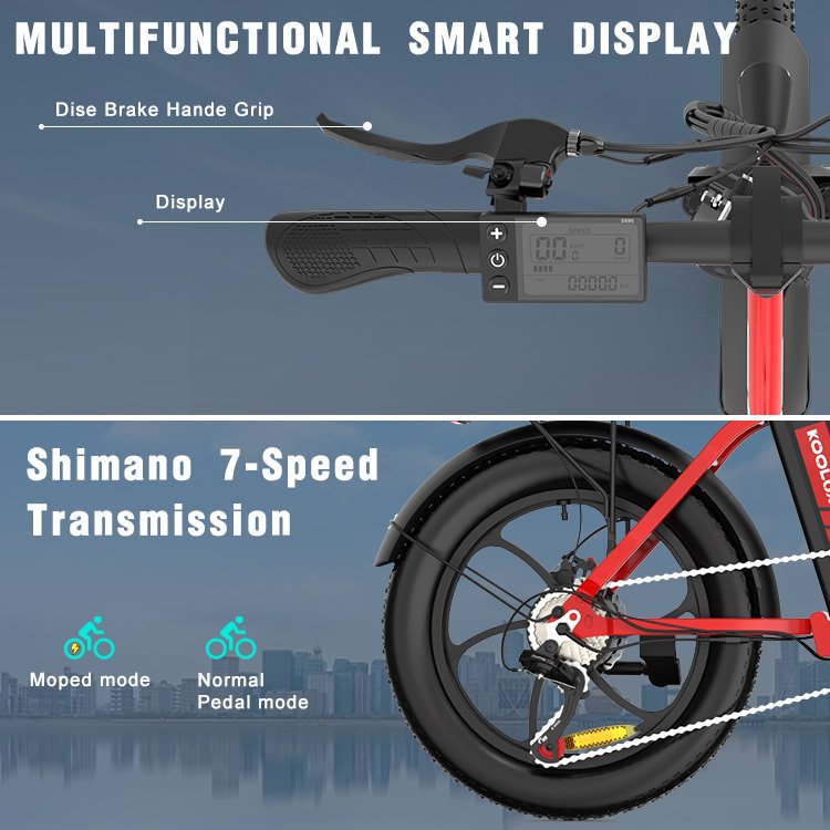 KOOLUX 7 Speeds 20Inch 250W 15Ah Electric Bike EU Warehouse Stock New Arrival Hot Sale With Throttle Foldable E-bike