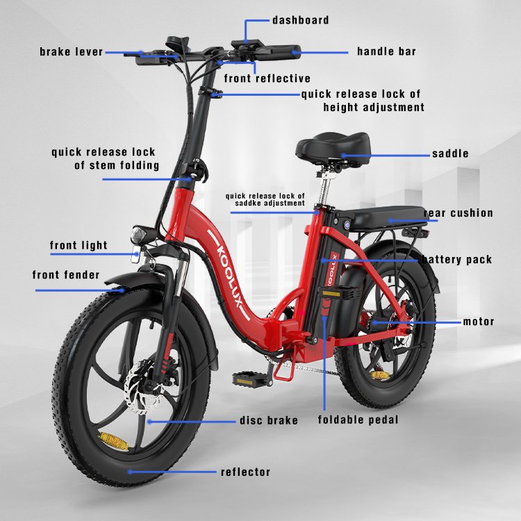 KOOLUX 7 Speeds 20Inch 250W 15Ah Electric Bike EU Warehouse Stock New Arrival Hot Sale With Throttle Foldable E-bike