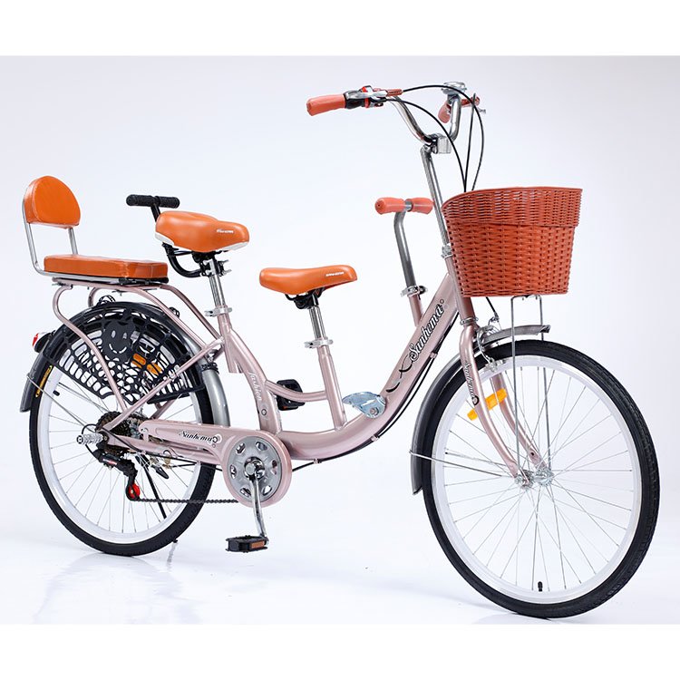 Sale Two Seat Bike A Two-person Parent-child Bicycle With A Mother And baby Can Carry A Child