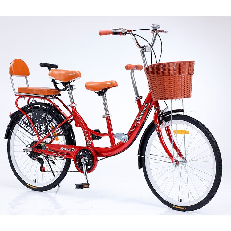 Sale Two Seat Bike A Two-person Parent-child Bicycle With A Mother And baby Can Carry A Child