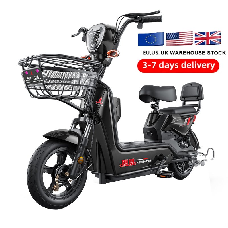 US UK EU Warehouse 500W 48V 12AH 14AH 16AH 20AH 24AH 100Km 14 Inch 2 Seater Adult Electric Bike City Commuting Electric Bike
