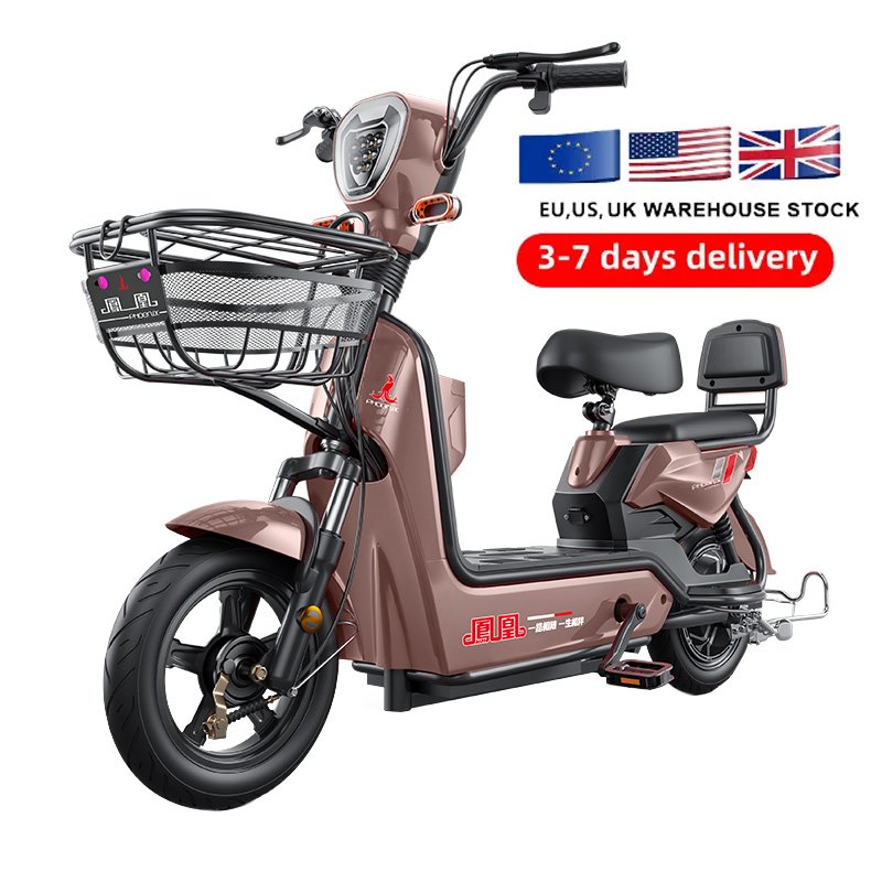 US UK EU Warehouse 500W 48V 12AH 14AH 16AH 20AH 24AH 100Km 14 Inch 2 Seater Adult Electric Bike City Commuting Electric Bike