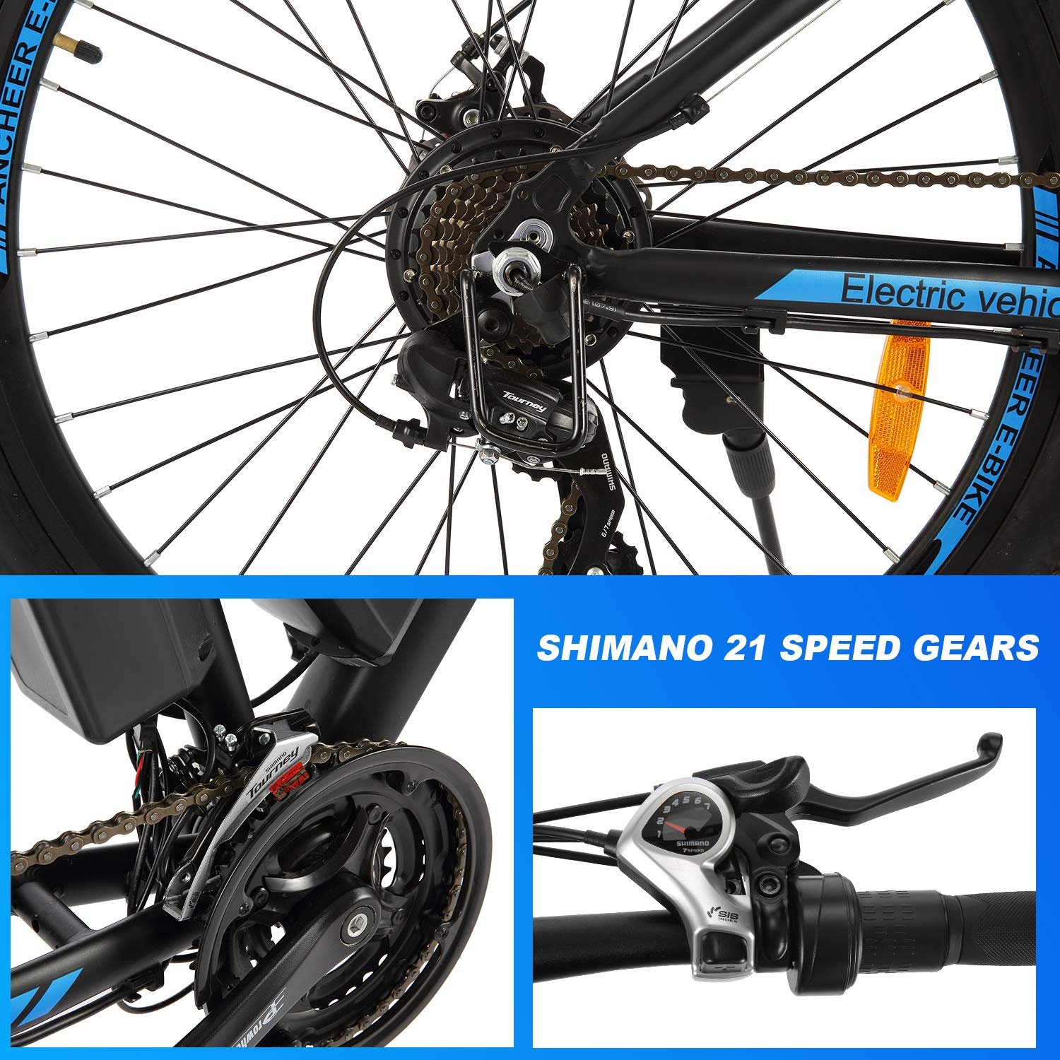 500W Electric Bicycle 13Ah 7-Speed Electric Bike Ebike 48V with Removable Lithium battery 26" Electric mountain bike