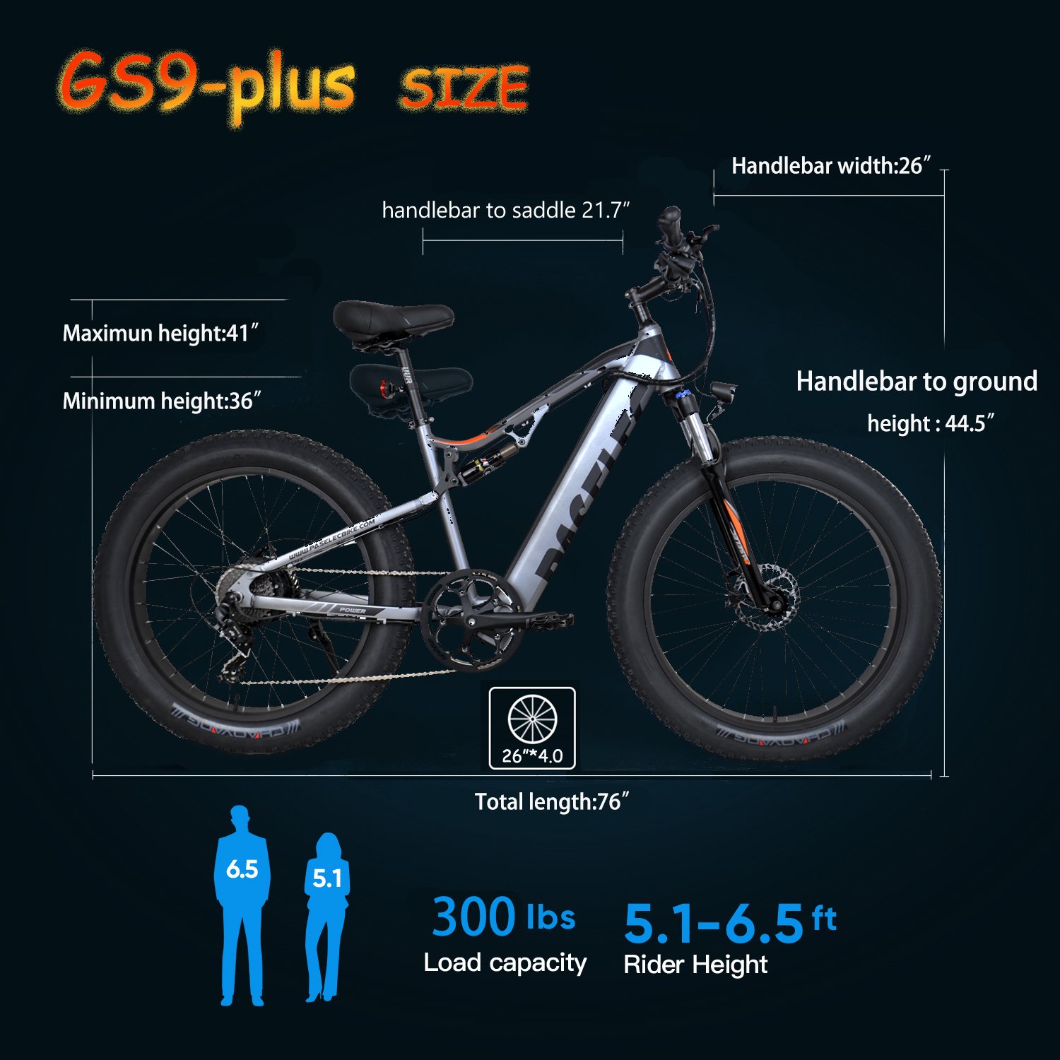 Paselec GS9 PLUS electric mountain bike 26 inch 48V 13Ah 750W Emtb high speed Ebike for adult