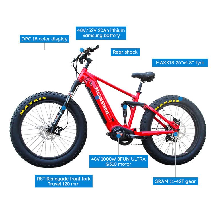 EU Warehouse BEZIOR X1000 26 Inch Fat Tire Bike 1000w High Power Brushless Electric Bike Bicycle