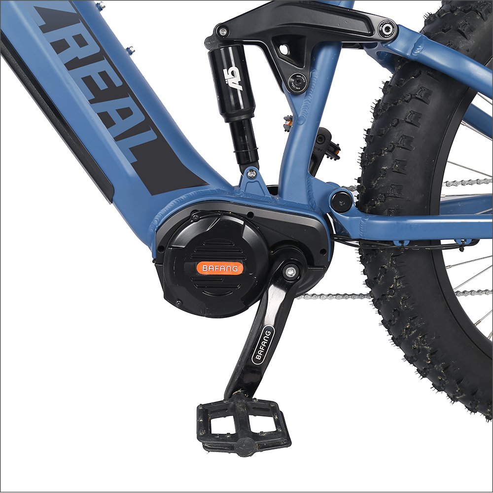 EZREAL 26-Inch 20Ah Enduro Electric Bicycle BAFANG 1000W Mid Drive Full Suspension 48v Fat Ebike Central Motor Lithium Battery