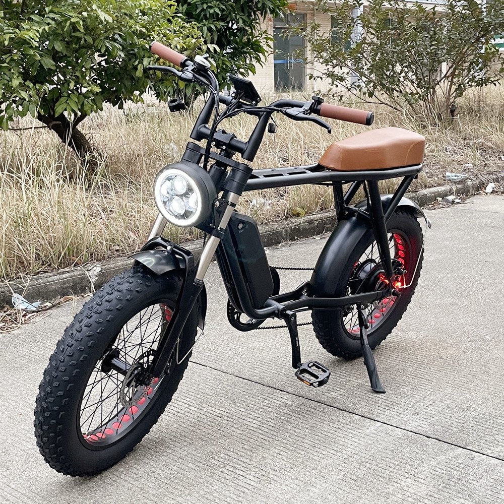 Shuangye Super Style 500w 750w Motor 48v Electric Hybrid Bike Two Seat 73 Fat Tire Electric Bike Bicycle bicicleta electrica