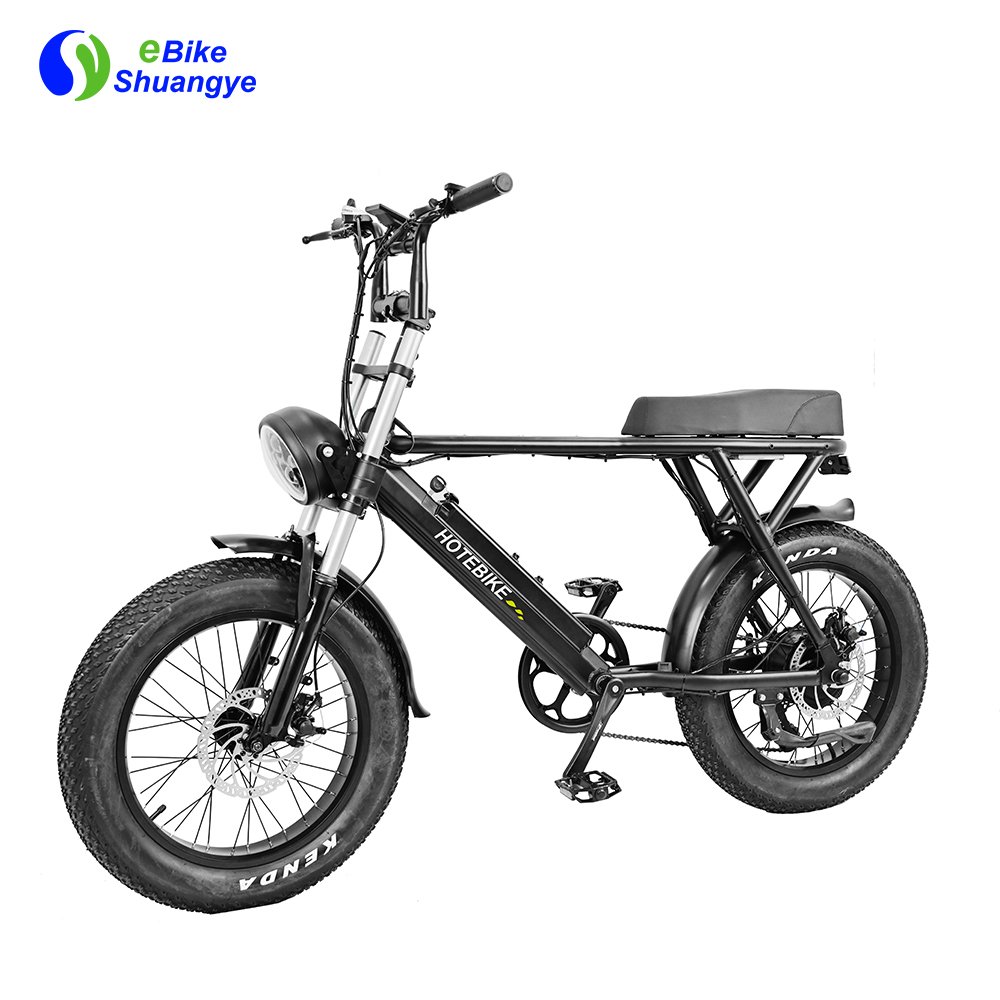 Shuangye Super Style 500w 750w Motor 48v Electric Hybrid Bike Two Seat 73 Fat Tire Electric Bike Bicycle bicicleta electrica