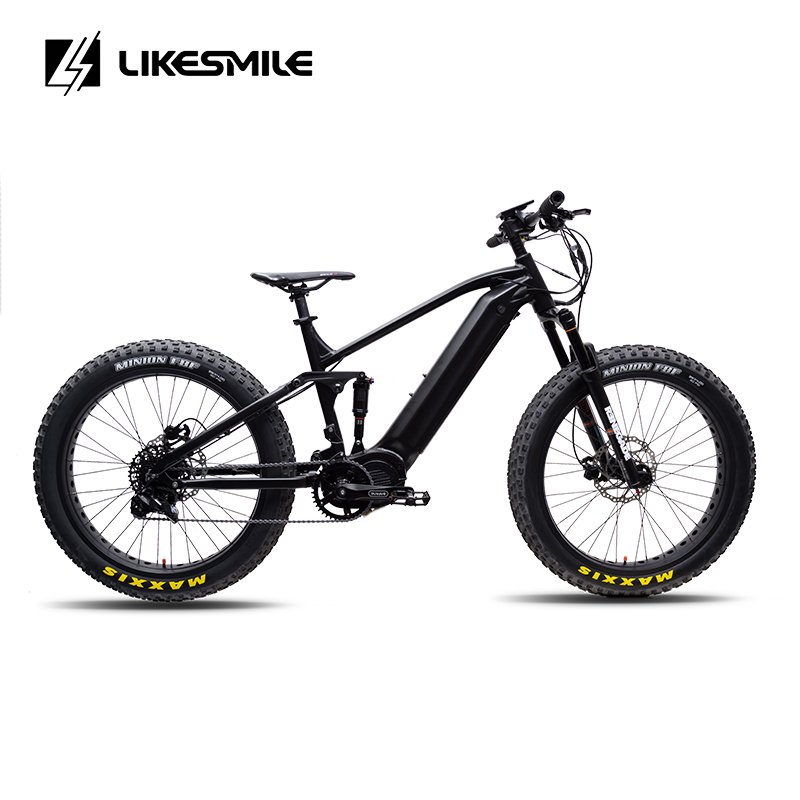New Design China Likesmile Full Suspension 48V 1000W Mid Drive Bafang G510 Electric Mountain Bike