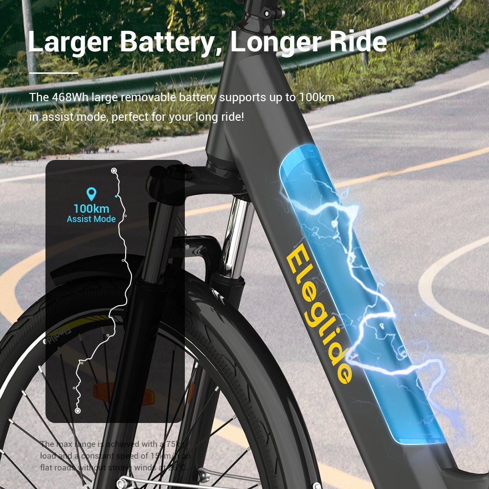 EU Warehouse ELEGLIDE T1 STEP-THRU Electric Bike 36V 12.5AH 250W 7 Speed MTB Bike Electric Moped Bike 27.5in electric bicycle