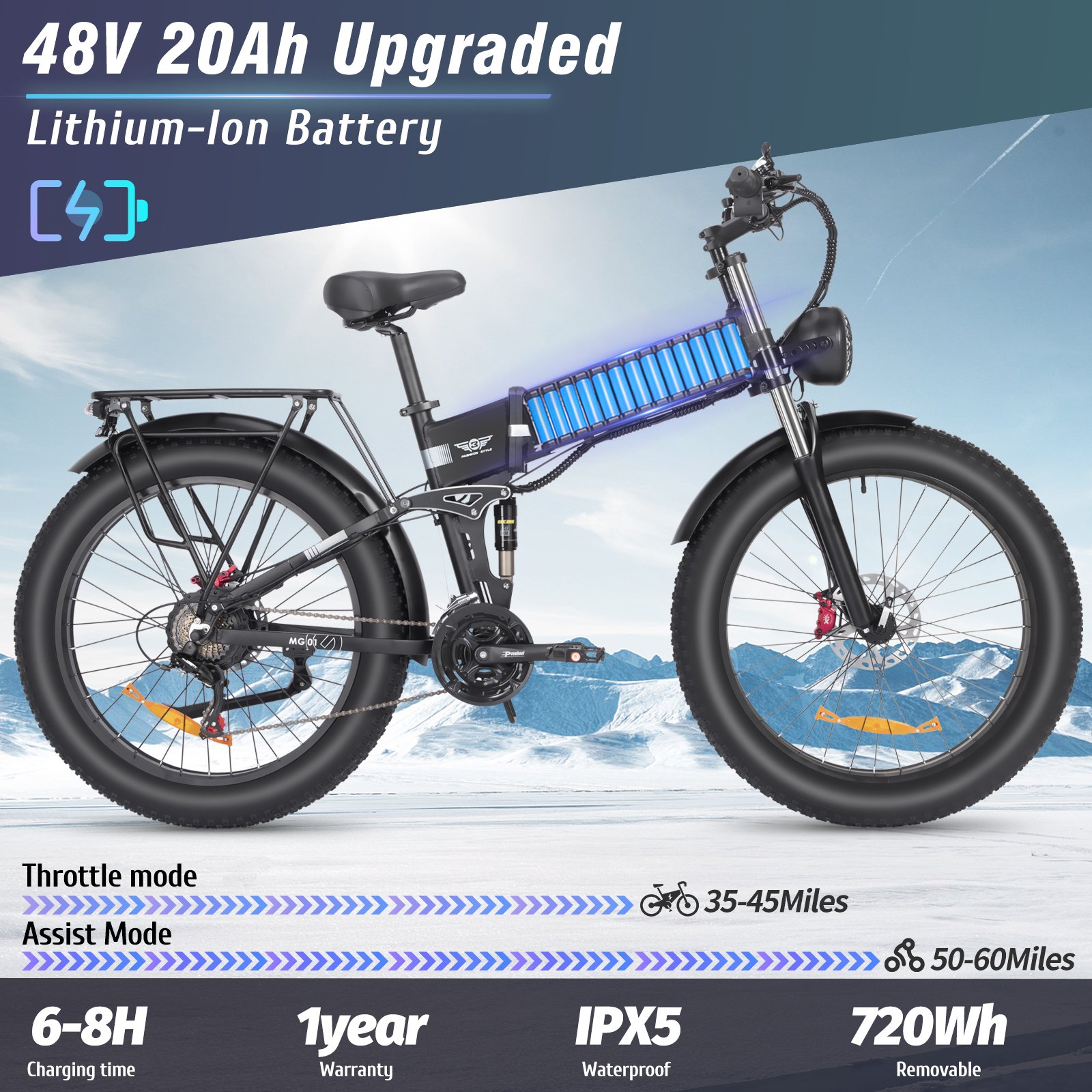 Best Dirt Bike Adult 26 Inch Off-Road Electric Cycle Fat Tire Folding Electric Bike For City Travel