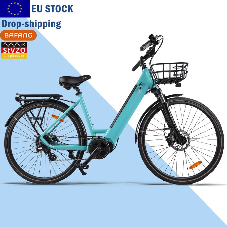EU warehouse BAFANG 250 w electric city bike mid drive ebike with torque sensor