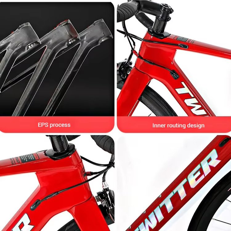 Twitter R10 Aero Racing 22 Speed 700C Clincher Road Bike with Carbon Fiber Fork and through Axle DrunBrake for Mountain Biking
