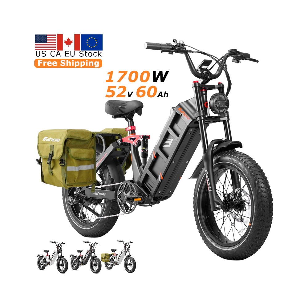 Eahora Juliet 2 2024 Upgraded Electric Bike for Adults, 1500w Brushless Motor ,20" x 4.0 Tire, with 52V/60Ah Removable Battery