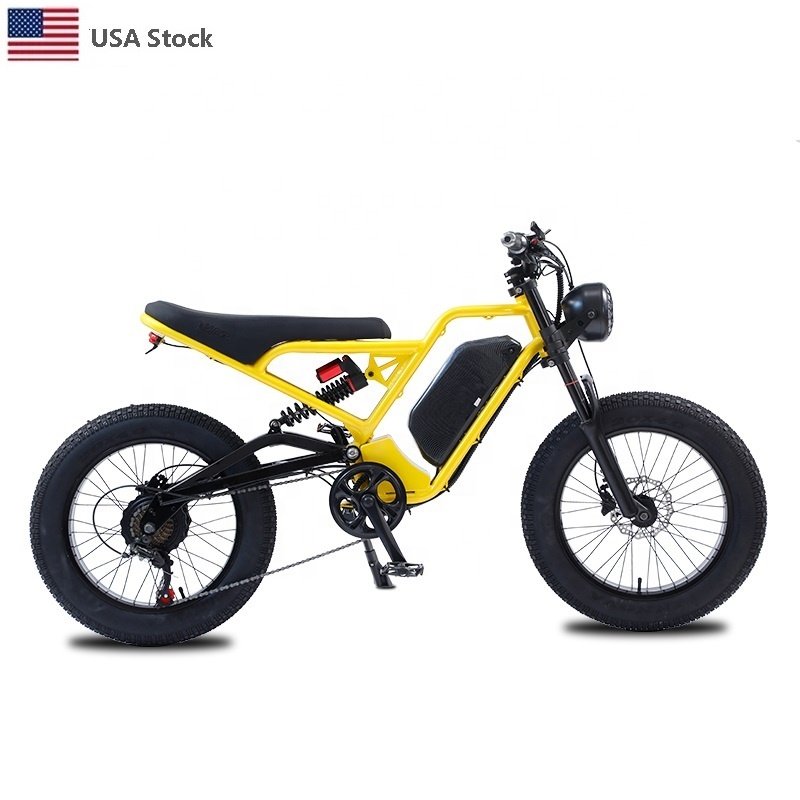 Fast Speed Cafe Racer 20 Inch 750W/1500W Electric Mountain Dirt Sport Fat Bike Ebike Electrical motorcycles Full Suspension