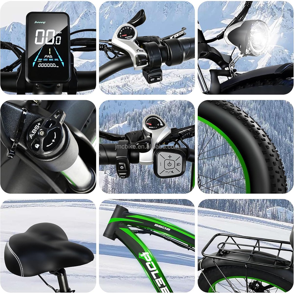 Customized 45Km/h 26 Inch Fat Tire Dual Motor Fast Electric Dirt Mountain Bike 2000W