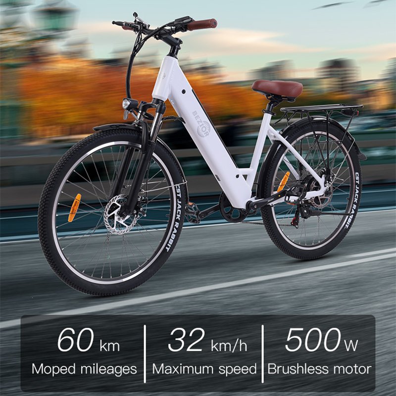 Bezior M3 500W Shimano 7 Speed Adult Electric Bike 48V 10.4Ah Battery E Cycle Cheap Electric Bike For Women