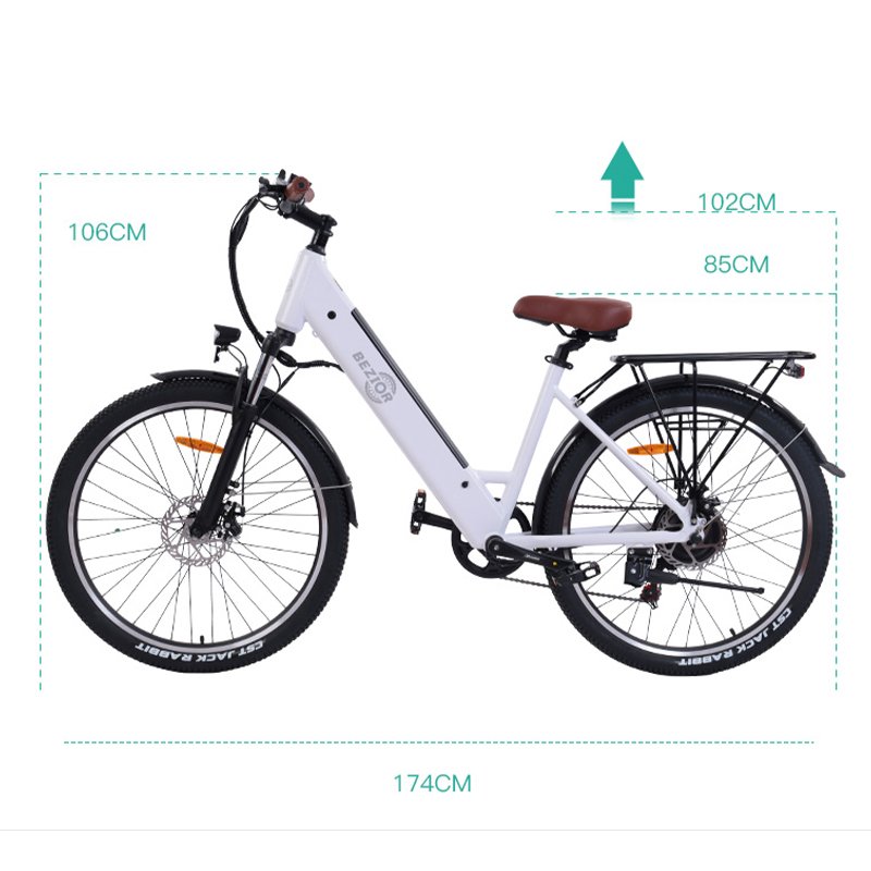 Bezior M3 500W Shimano 7 Speed Adult Electric Bike 48V 10.4Ah Battery E Cycle Cheap Electric Bike For Women