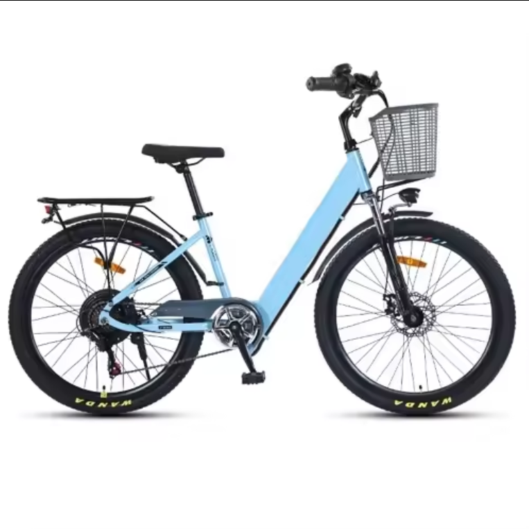 26-Inch Electric City Bike Bicycle EBike with 250W/500W/36V/10.4Ah 48V/13Ah Integrated Lithium Battery OEM/ODM battery aluminum