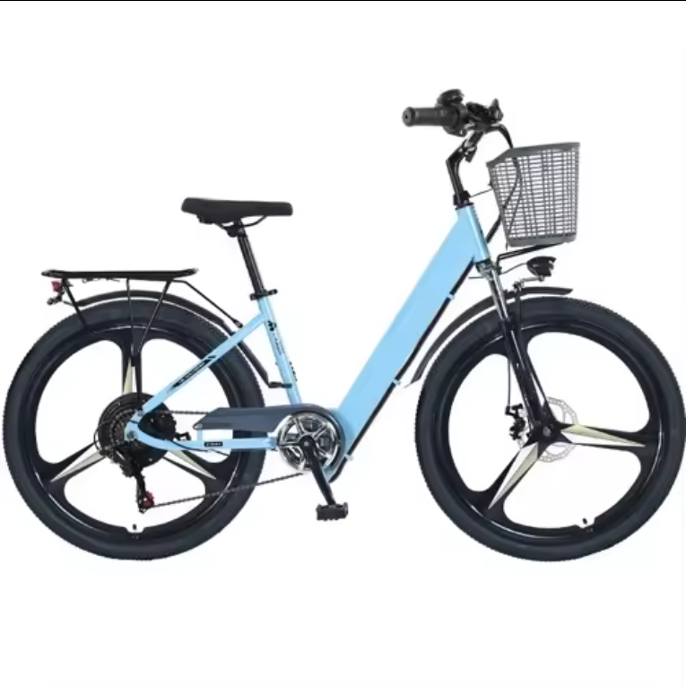 26-Inch Electric City Bike Bicycle EBike with 250W/500W/36V/10.4Ah 48V/13Ah Integrated Lithium Battery OEM/ODM battery aluminum