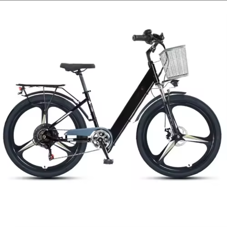 26-Inch Electric City Bike Bicycle EBike with 250W/500W/36V/10.4Ah 48V/13Ah Integrated Lithium Battery OEM/ODM battery aluminum