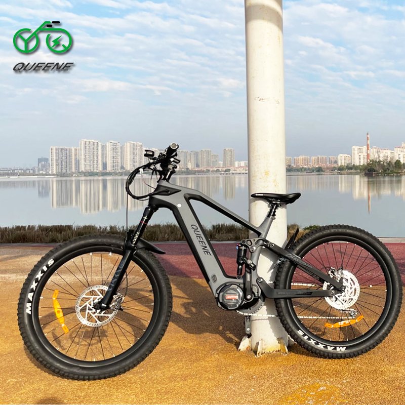 QUEENE/2023 New carbon fiber 27.5Inch Fat Tire Electric Bike 48V 750w 1000W Electric Mountain Bike Bicycle electric bicycle