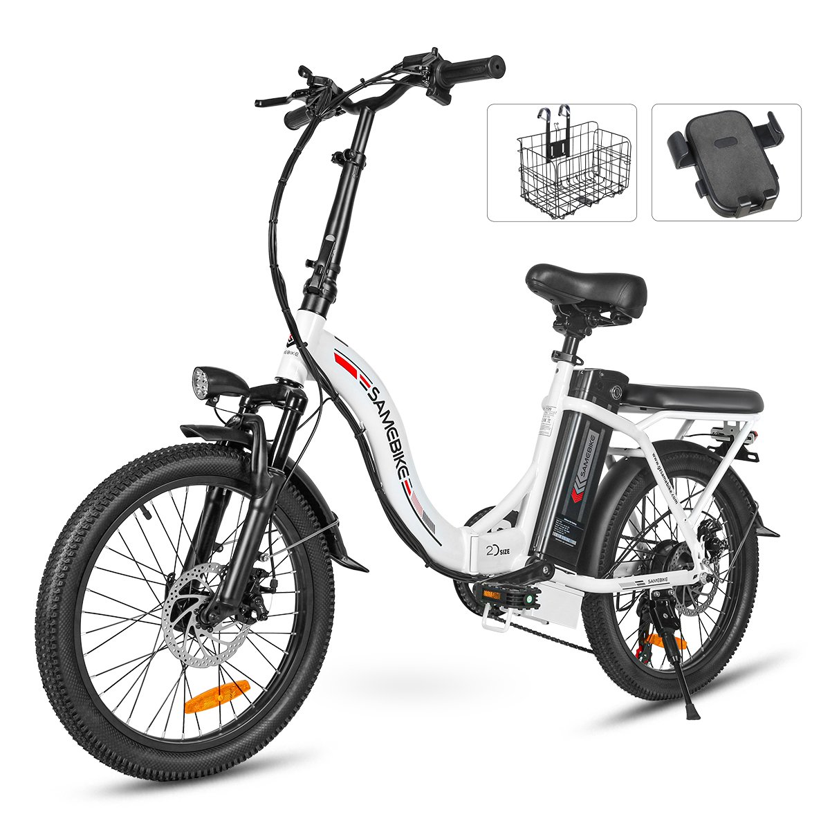 SAMEBIKE 2024 CY20 350W 36V 12Ah Foldable Electric City Bicycle 20-Inch New 2024 Model 36V Lithium Battery ebike