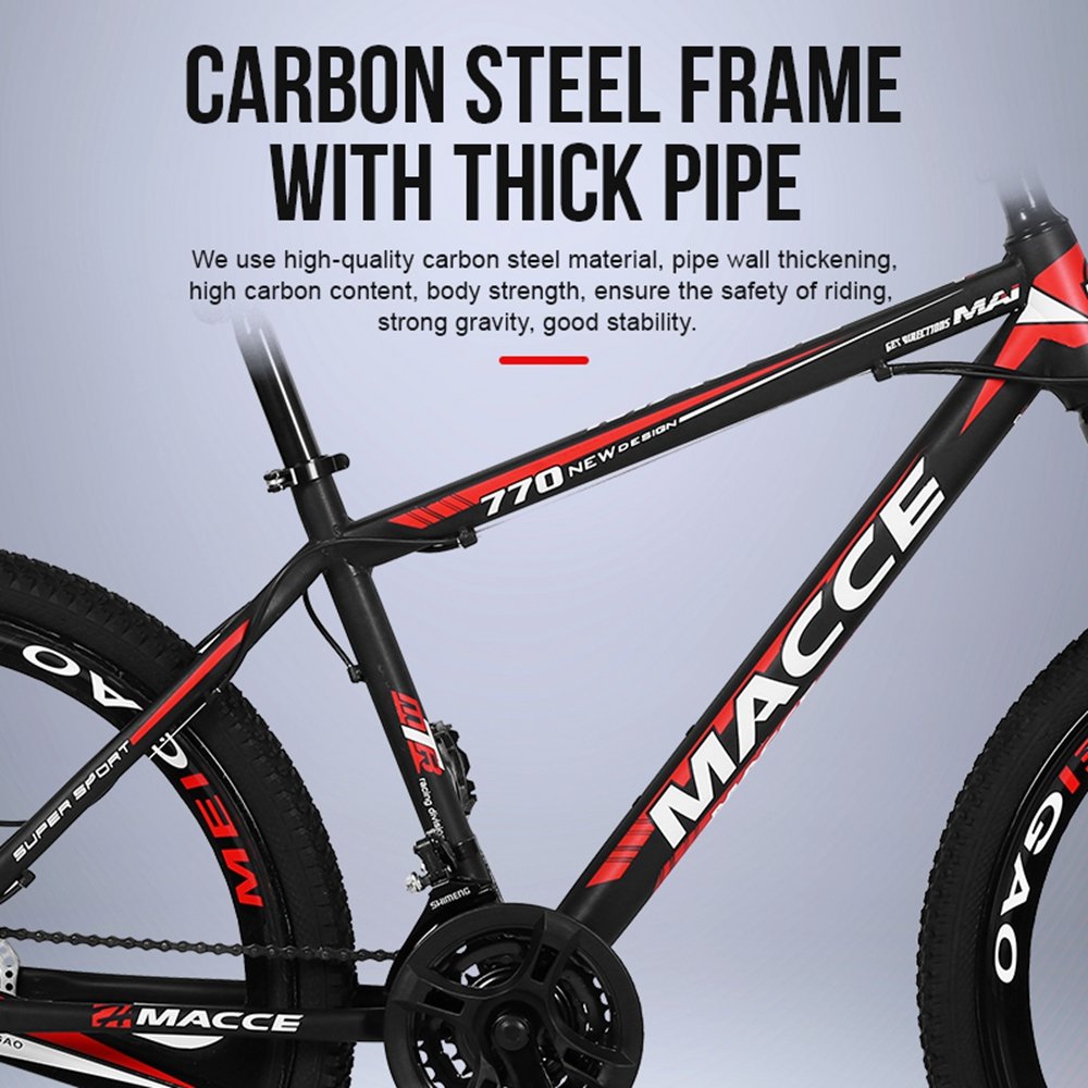 26 Inch Mountain Bicycle for Adult Off-road Racing One-wheel Sports Shock Absorption Variable Speed Bike