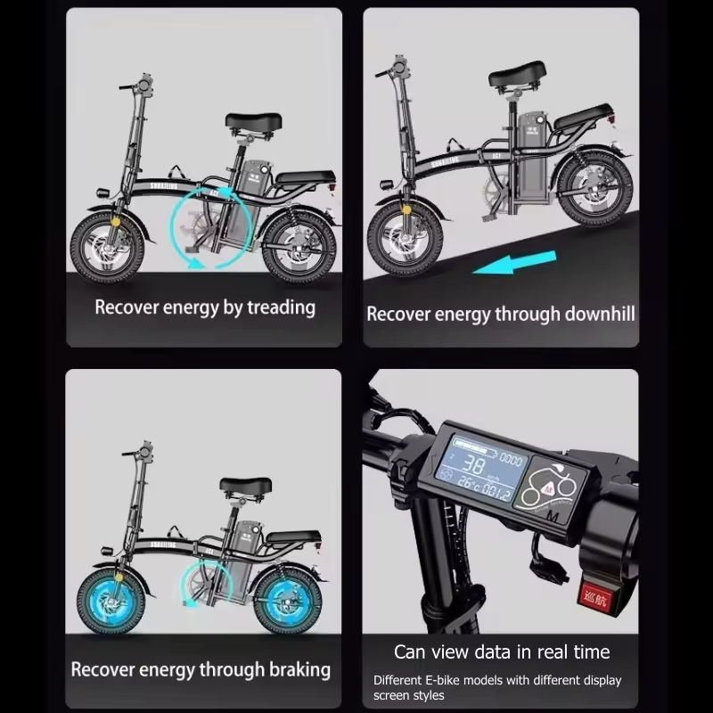 Factory Sale 14 inch 48V 30AH 90-100KM Electric City Bike 400W Foldable Electric Bike Folding Electric