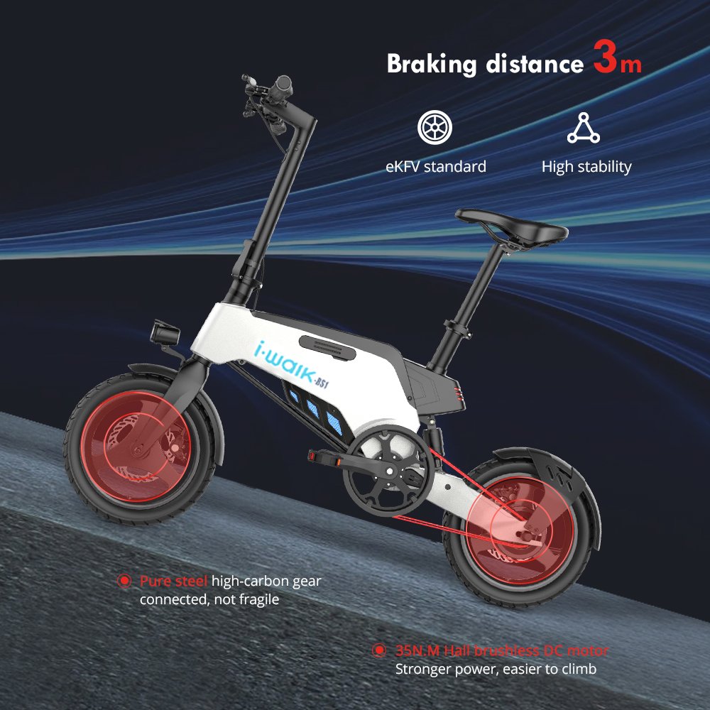 36V Electric City Bike for Kids 10 Years Old and Above Large Size Folding E-Bike with 250W Motors New Condition