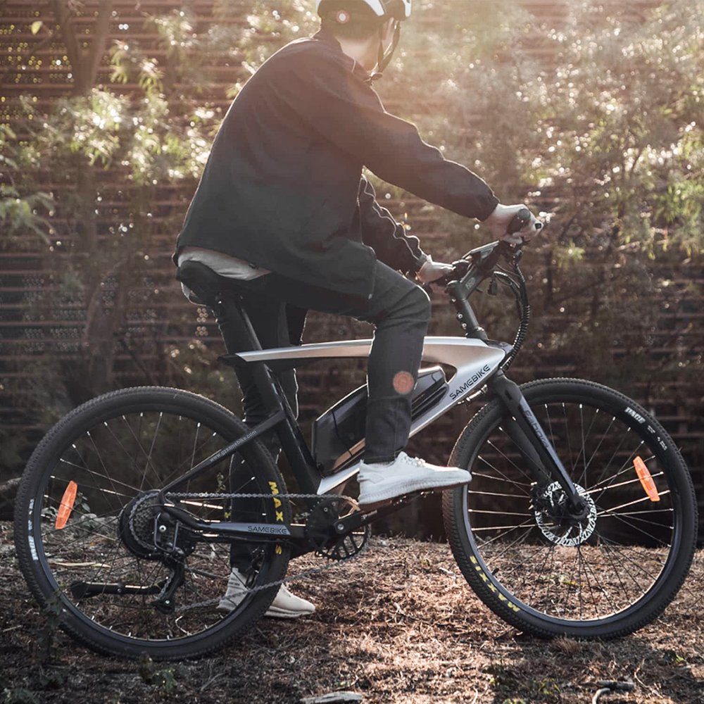 SAMEBIKE factory 26" Electric City Road Bike Carbon Fiber 500w 15Ah SHIMANO 9 Speed Rear Hub Motor MTB Mountain ebike