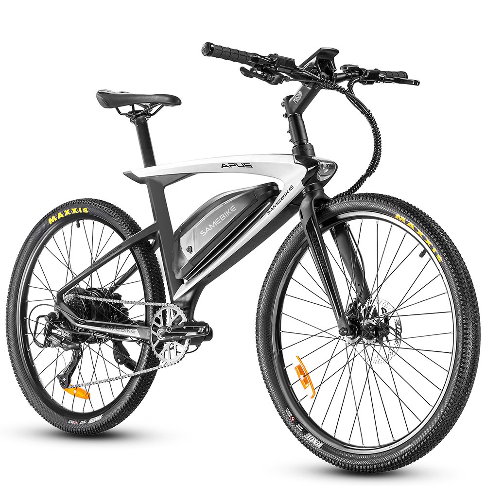 SAMEBIKE factory 26" Electric City Road Bike Carbon Fiber 500w 15Ah SHIMANO 9 Speed Rear Hub Motor MTB Mountain ebike