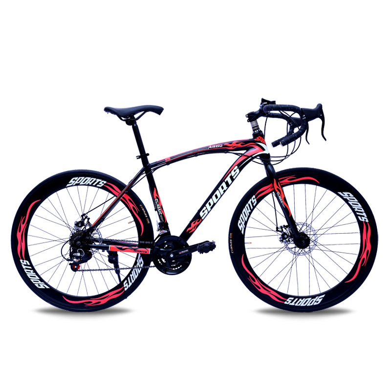Hot Sale Unisex Adult High-Carbon Steel 21 Speed Road Bike 30mm Knives Aluminum Alloy Rim 700C Wheel Disc Brake Road Bicycle