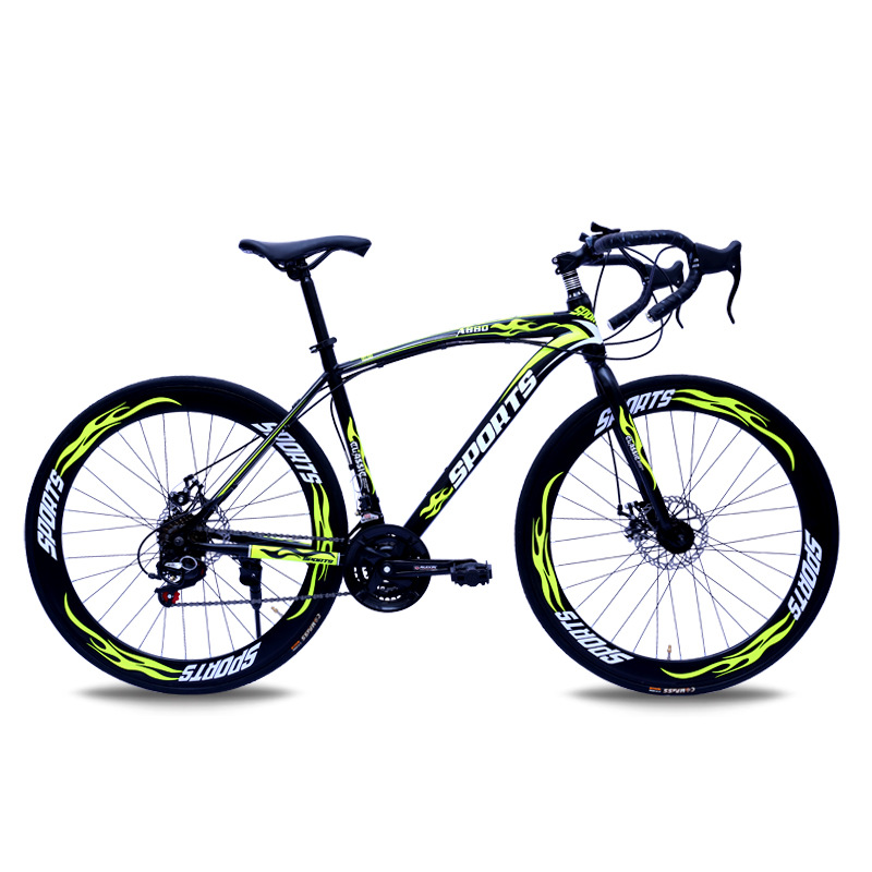 Hot Sale Unisex Adult High-Carbon Steel 21 Speed Road Bike 30mm Knives Aluminum Alloy Rim 700C Wheel Disc Brake Road Bicycle