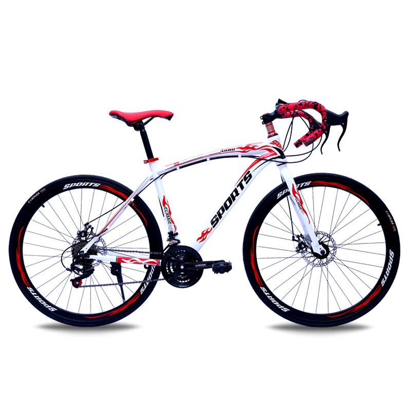 Hot Sale Unisex Adult High-Carbon Steel 21 Speed Road Bike 30mm Knives Aluminum Alloy Rim 700C Wheel Disc Brake Road Bicycle