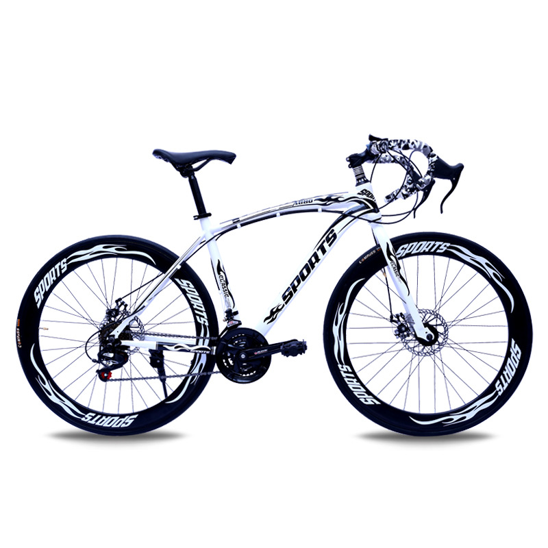Hot Sale Unisex Adult High-Carbon Steel 21 Speed Road Bike 30mm Knives Aluminum Alloy Rim 700C Wheel Disc Brake Road Bicycle