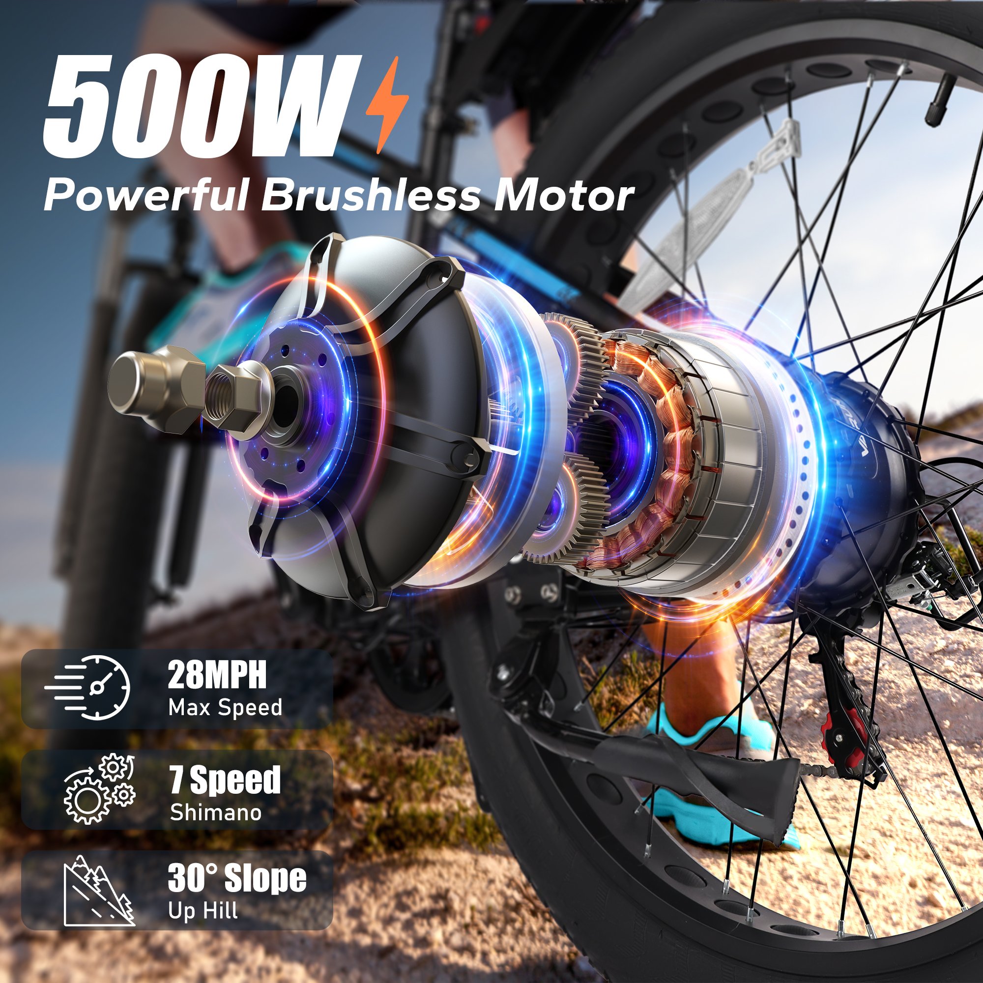 EU USA Stock Brushless Motor Ebike 48V 13AH 500W Electric Mountain Bike Aluminum 26" Fat Tire City Adult E bicycle With Fenders