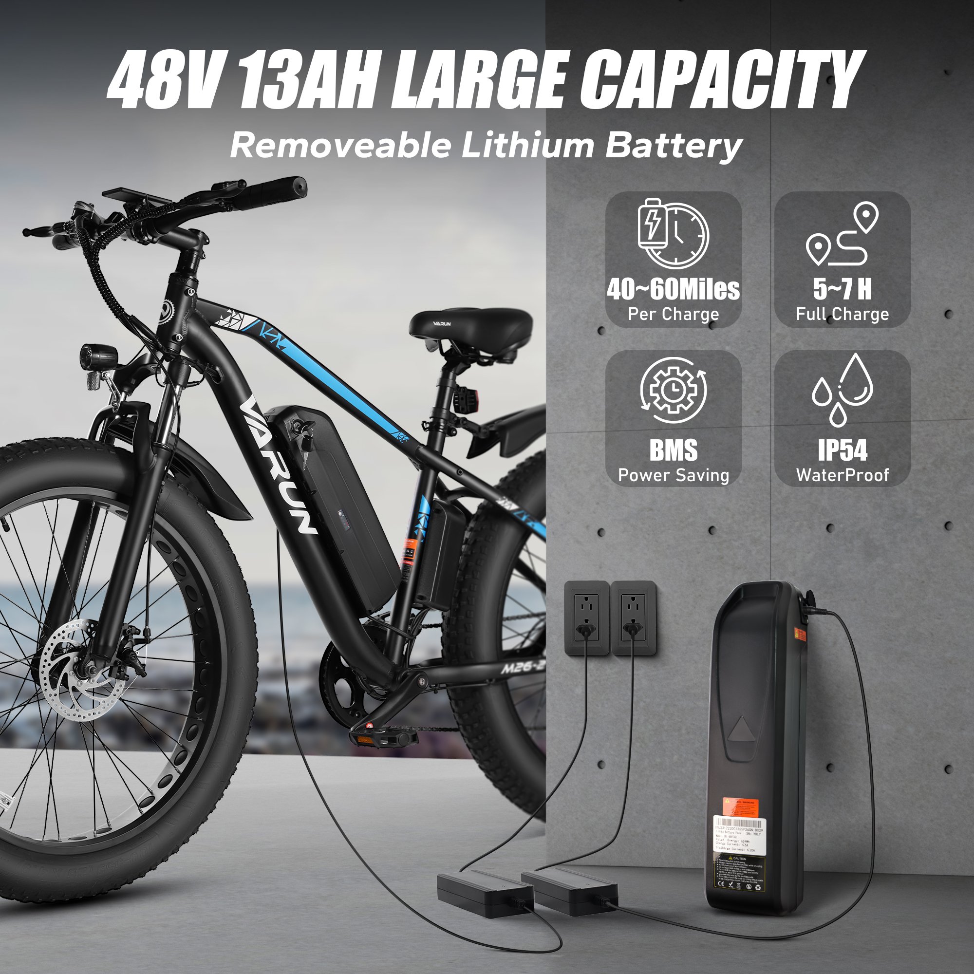 EU USA Stock Brushless Motor Ebike 48V 13AH 500W Electric Mountain Bike Aluminum 26" Fat Tire City Adult E bicycle With Fenders