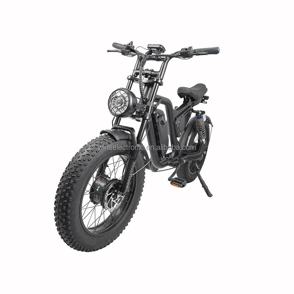 usa warehouse shifter 7 speed rear derailleur ebike middle drive aluminum bike frame dual motor 2000w fat tyre bicycle for men