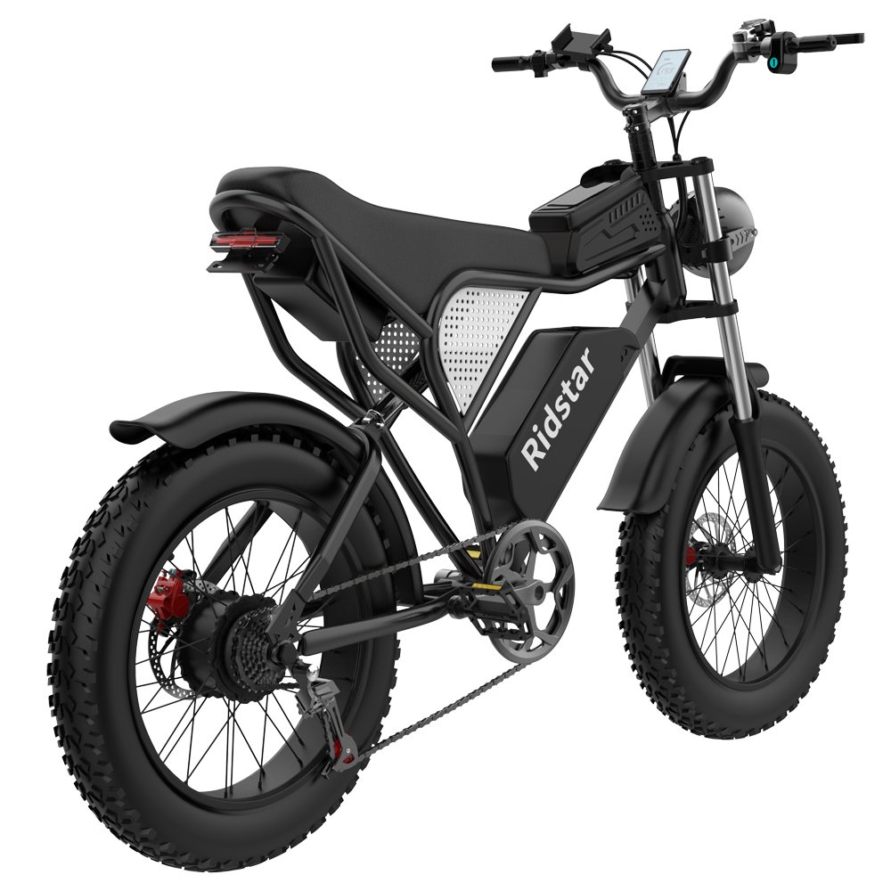 Ridstar Q20 20-Inch Electric Motorcycle 1000W 20Ah 50Km/h Fat Tire Mtb 48V Electronic Smart US Warehouse Drop Shipping