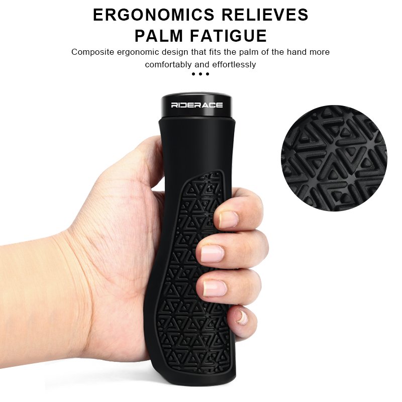 RIDERACE Mountain Bike Grips Lock on For MTB Bicycle Handle Bar Cover TPR Rubber Soft Shockproof Non-Slip Cycling Handlebar Grip