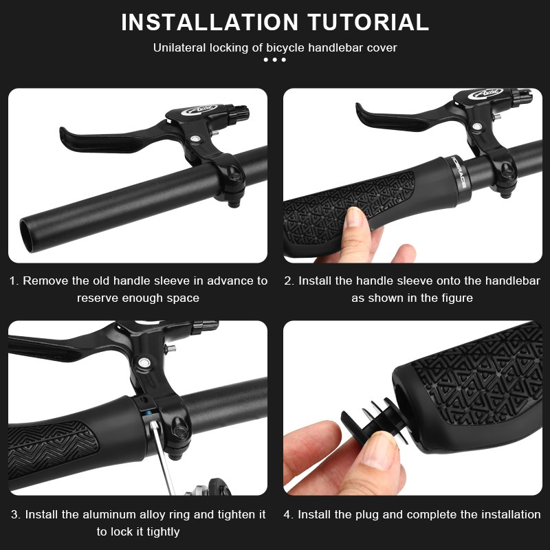 RIDERACE Mountain Bike Grips Lock on For MTB Bicycle Handle Bar Cover TPR Rubber Soft Shockproof Non-Slip Cycling Handlebar Grip