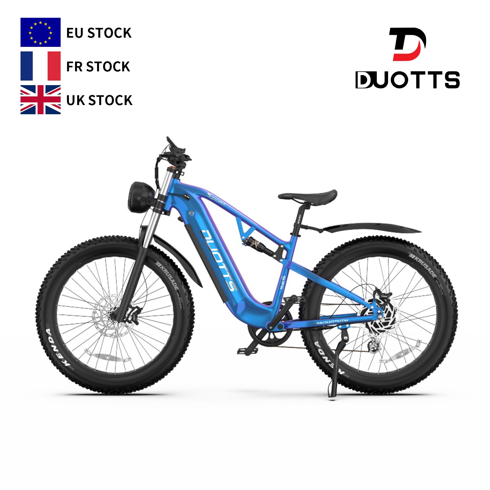 DUOTTS E26 All-Terrain Electric Mountain Bike New European Stock 20AH 26*4.0 Fat Tire 48v Tube Battery Double Suspension Trail