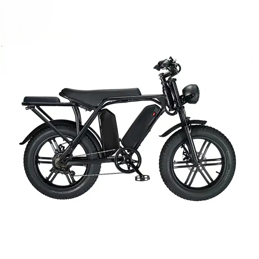 V8 Hybrid Electric Bike 1000w Fatbike Mountain Fat Tire E Bike With Full Suspension with Dual Battery