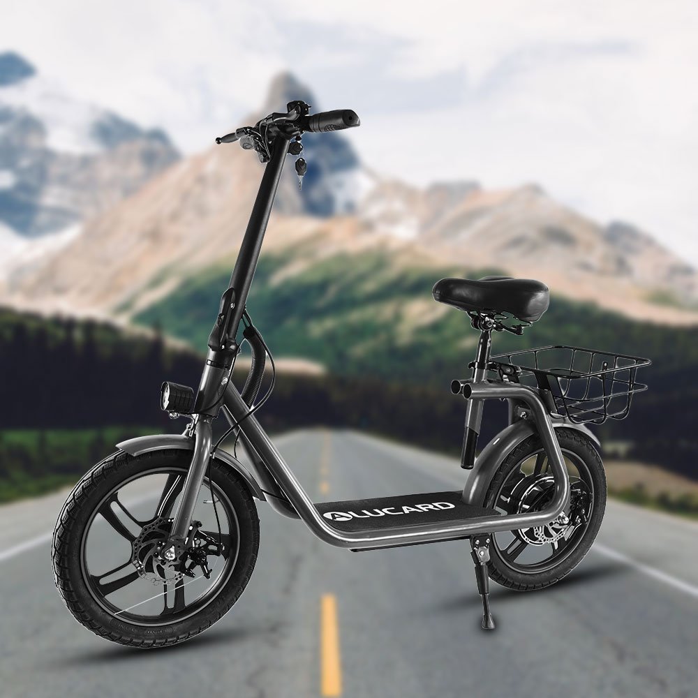 450W 25km/h 16 inch wheel hybrid urban offroad electric scooter bike elektrikli folding electric scooters with seat for adults