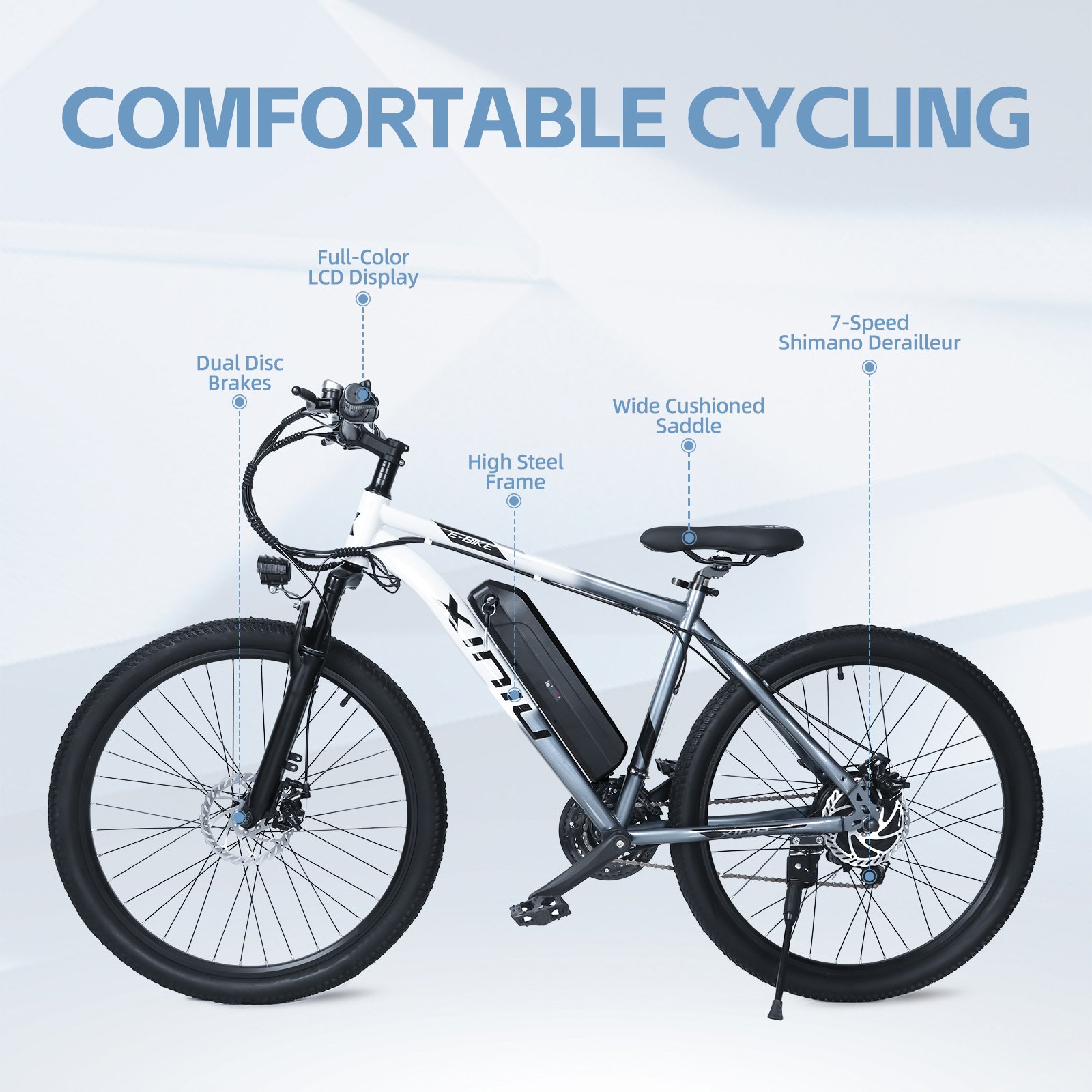350W brushless Long Range Ebike Mountain Bafang Ebik Bicicleta Electrica Bike Electric Mountain Bike With 21 Speed Gear
